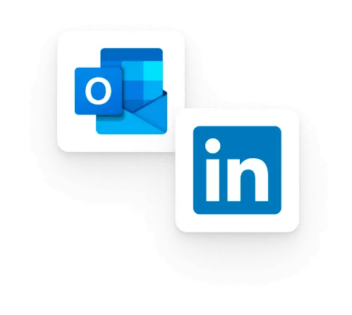 Outlook and LinkedIn Logos